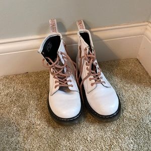 girls white and rose gold Dr. Martens!
